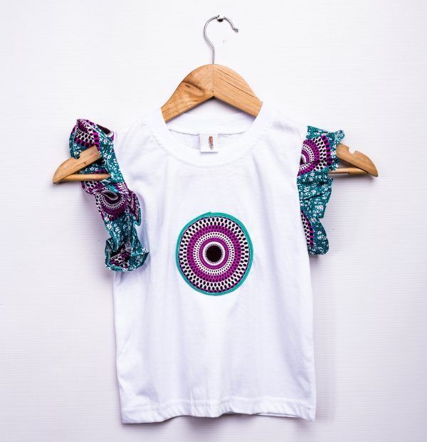 Girls T- Shirt With African Print Various Designs